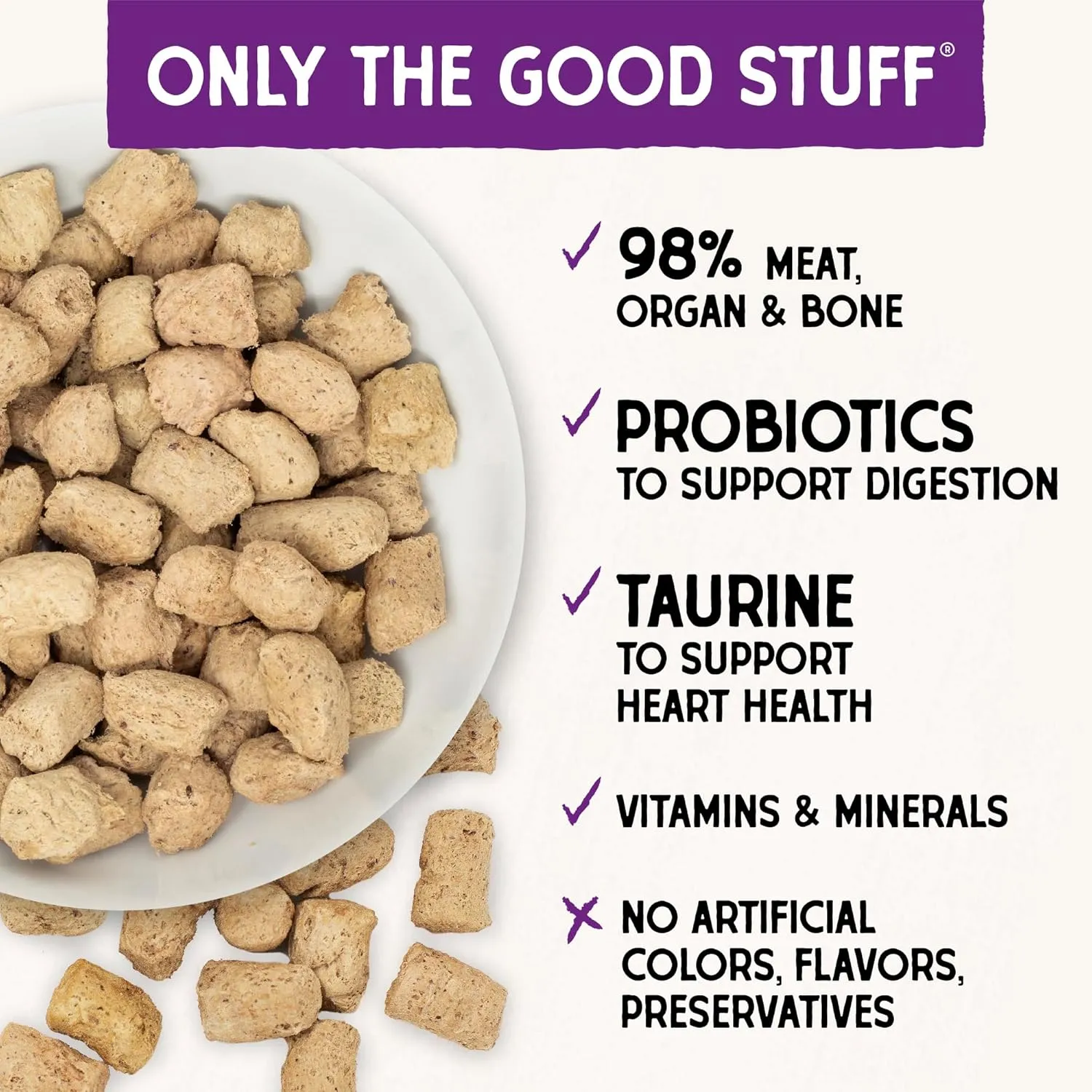 Stella & Chewy's Freeze-Dried Raw Cat Dinner Morsels - Premium Rabbit Recipe with 98% Responsibly-Sourced Meat & Organs - Natural Grain-Free Cat & Kitten Food - Made in USA - 3.5 oz
