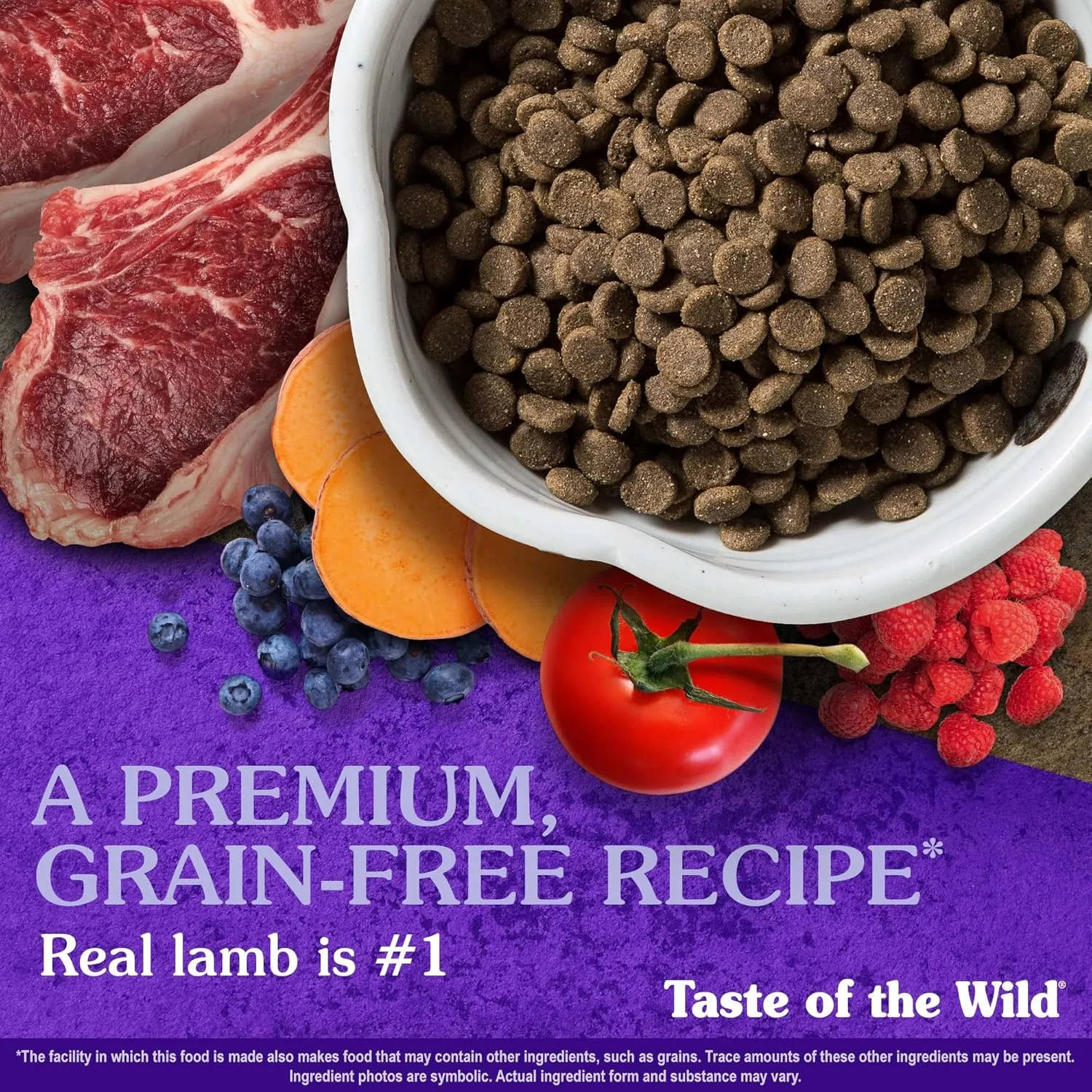 Taste of the Wild Sierra Mountain Grain-Free Canine Recipe with Roasted Lamb Dry Dog Food for All Life Stages, Made with High Protein from Real Lamb and Guaranteed Nutrients And Probiotics 28lb