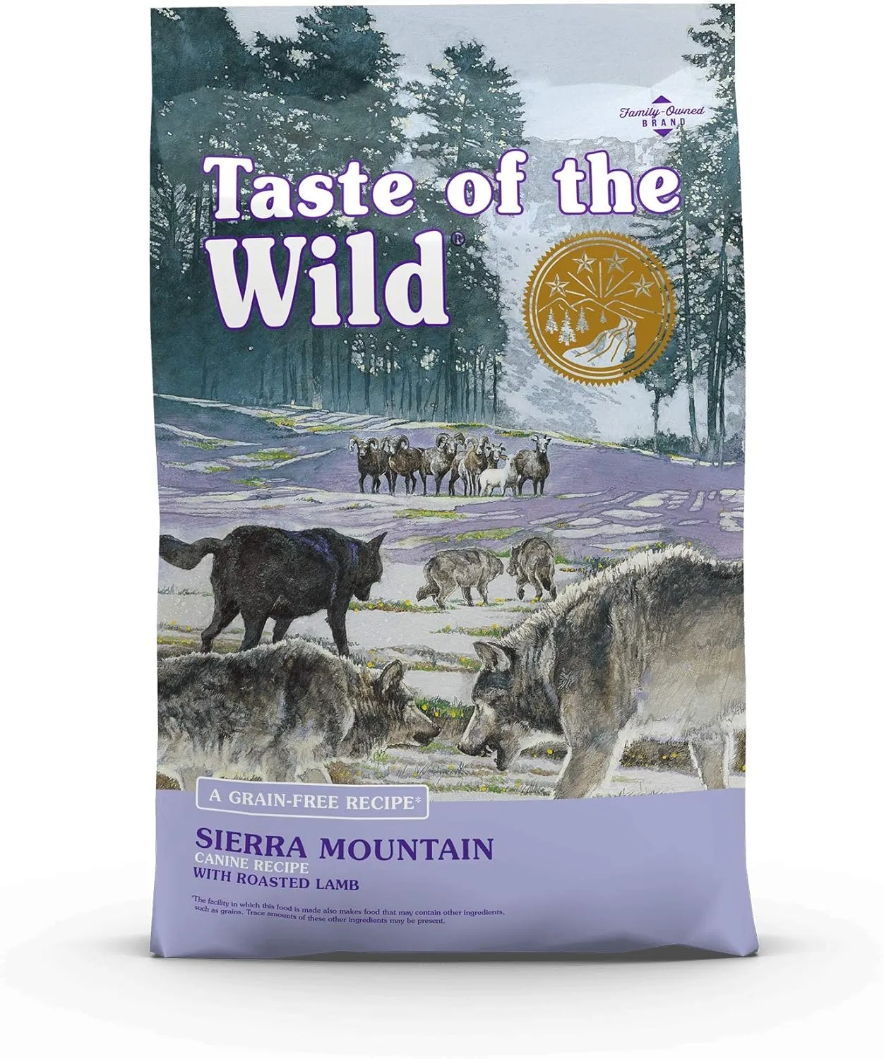 Taste of the Wild Sierra Mountain Grain-Free Canine Recipe with Roasted Lamb Dry Dog Food for All Life Stages, Made with High Protein from Real Lamb and Guaranteed Nutrients And Probiotics 28lb