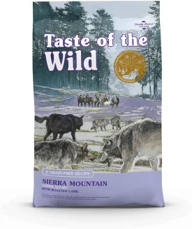 Taste of the Wild Sierra Mountain Grain-Free Canine Recipe with Roasted Lamb Dry Dog Food for All Life Stages, Made with High Protein from Real Lamb and Guaranteed Nutrients And Probiotics 28lb