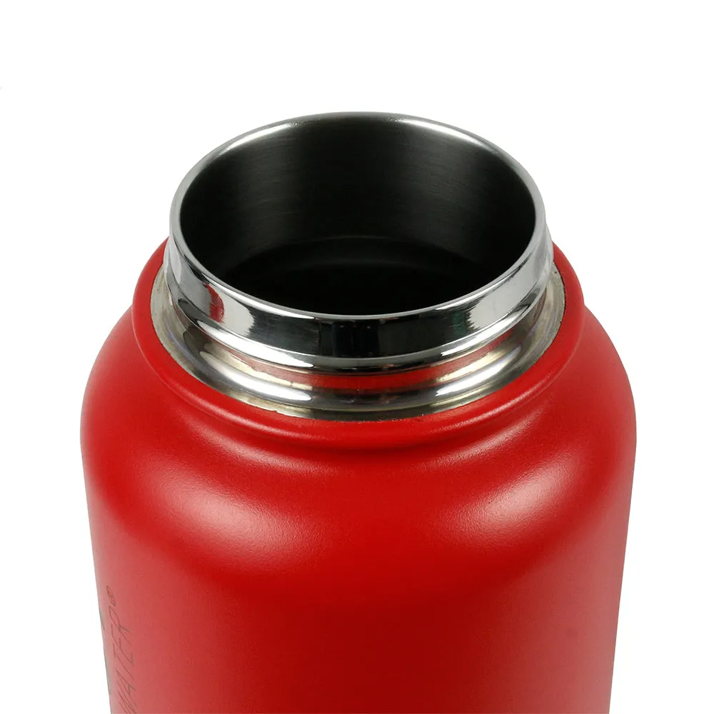 The Coldest Sports Water Bottle 40 oz Straw Lid Stainless Steel Crimson Red