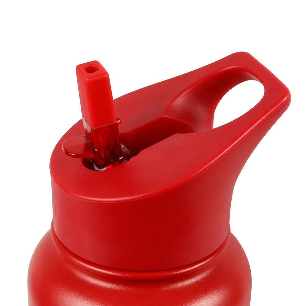 The Coldest Sports Water Bottle 40 oz Straw Lid Stainless Steel Crimson Red