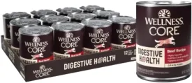 Wellness CORE Digestive Health Beef Grain Free Wet Dog Food, 13 Ounce Can (Pack of 12)