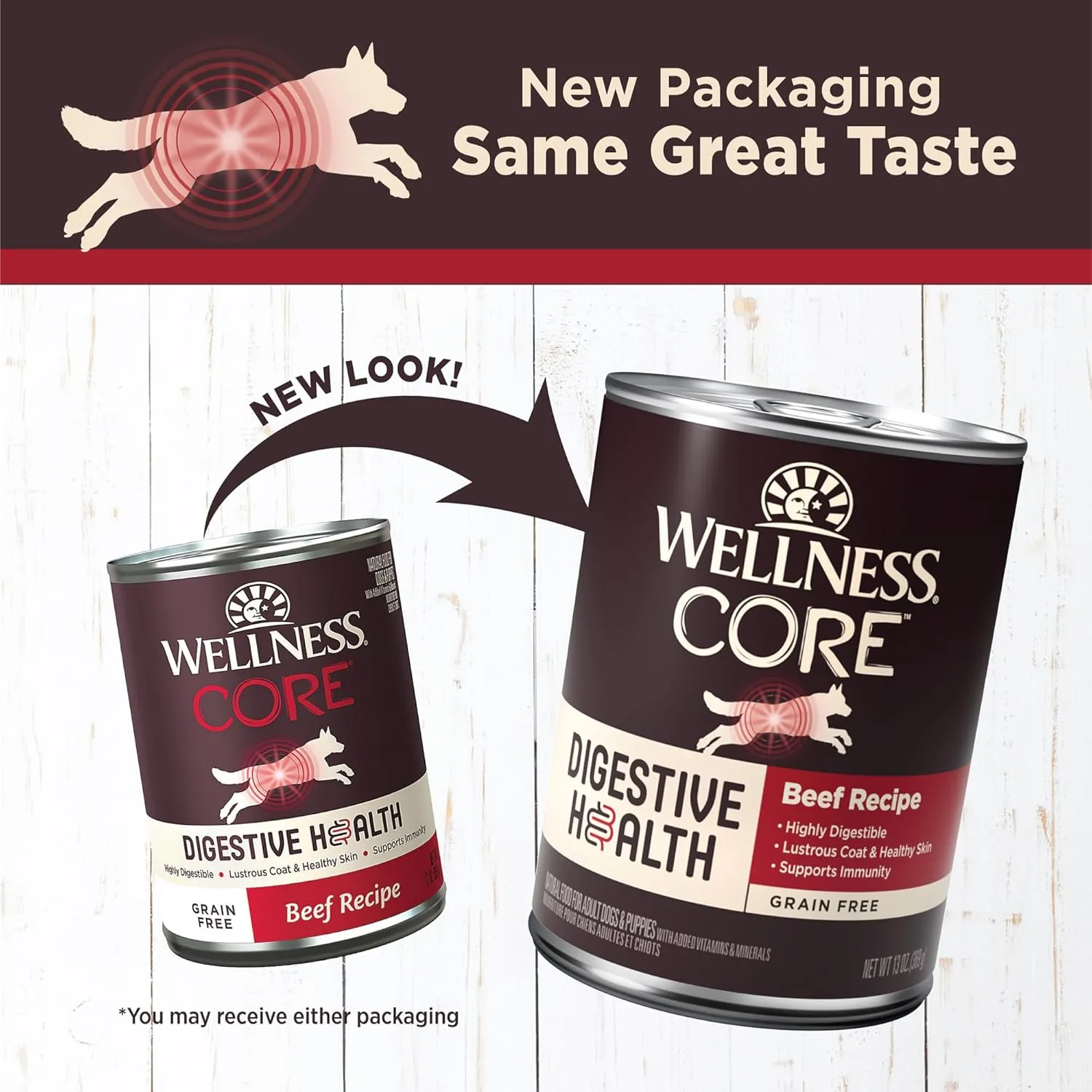 Wellness CORE Digestive Health Beef Grain Free Wet Dog Food, 13 Ounce Can (Pack of 12)