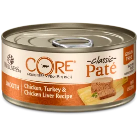 Wellness CORE Grain Free Natural Chicken, Turkey and Chicken Liver Smooth Pate Wet Canned Cat Food