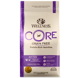 Wellness CORE Grain Free Natural Kitten Health Turkey, Turkey Meal and Chicken Recipe Dry Cat Food