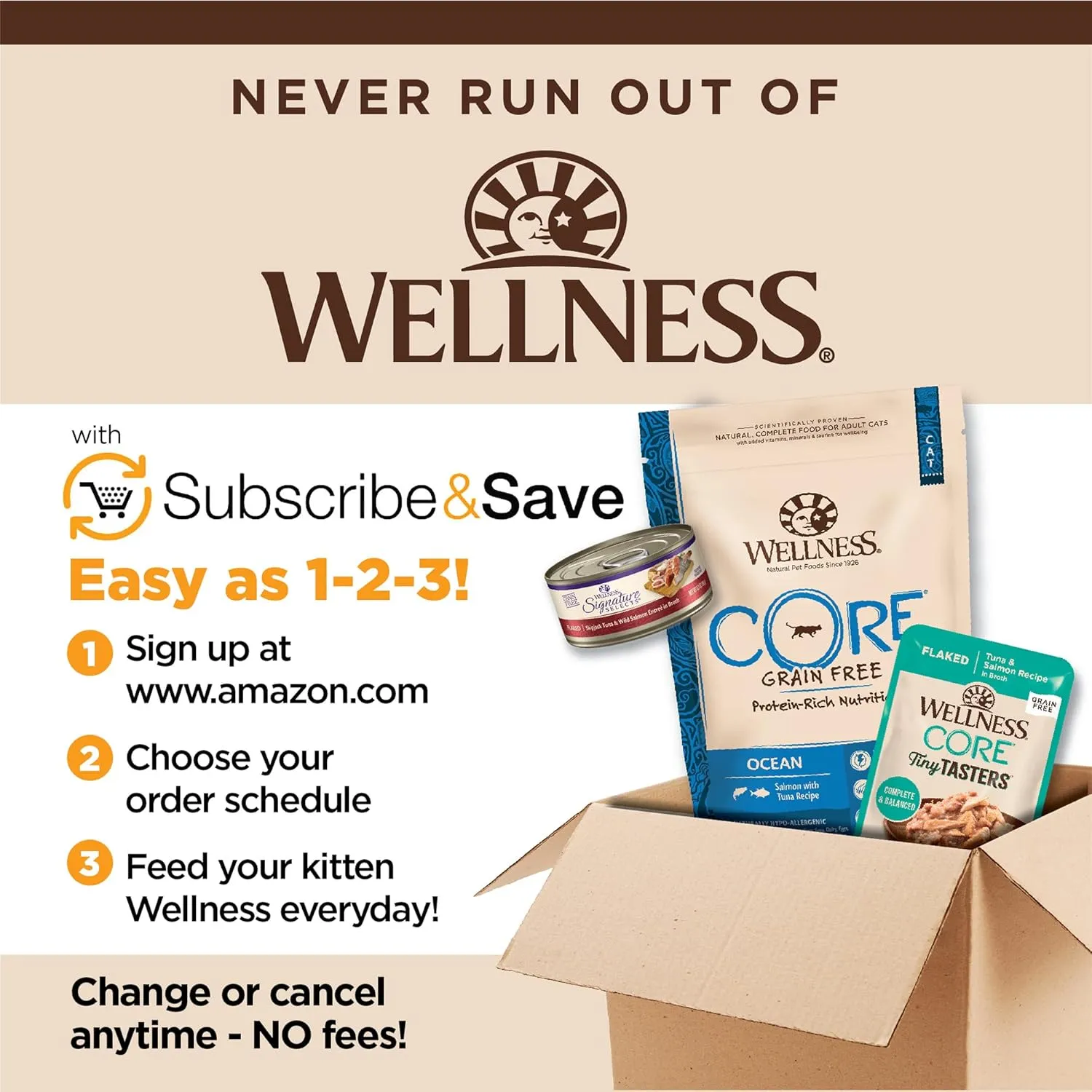 Wellness CORE Tiny Tasters Minced Adult Wet Cat Food, Natural, Protein-Rich, Grain Free, 1.75-Ounce Pouch, 12 Pack, (Tuna & Shrimp)