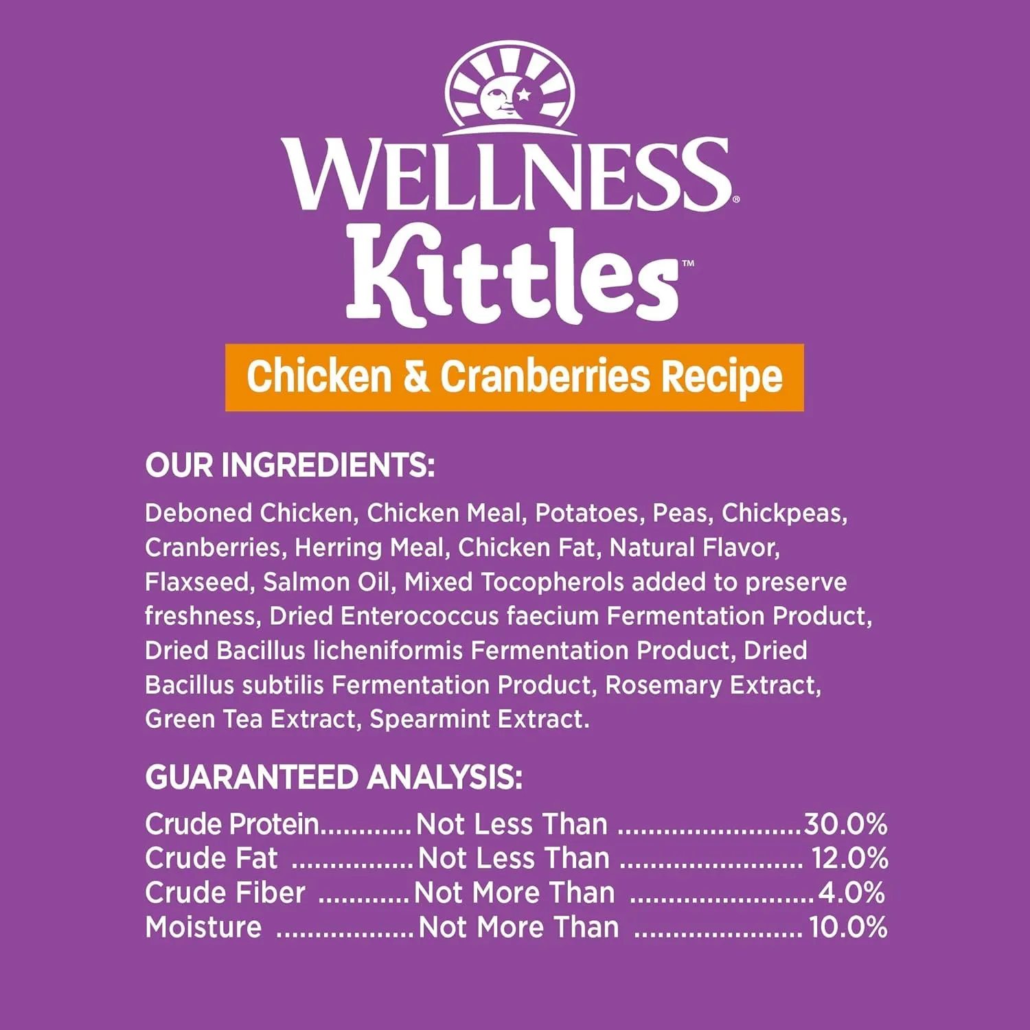 Wellness Kittles Crunchy Natural Grain Free Cat Treats, Chicken & Cranberries Recipe, All Life Stages, 2-Ounce Bag (Pack of 3)