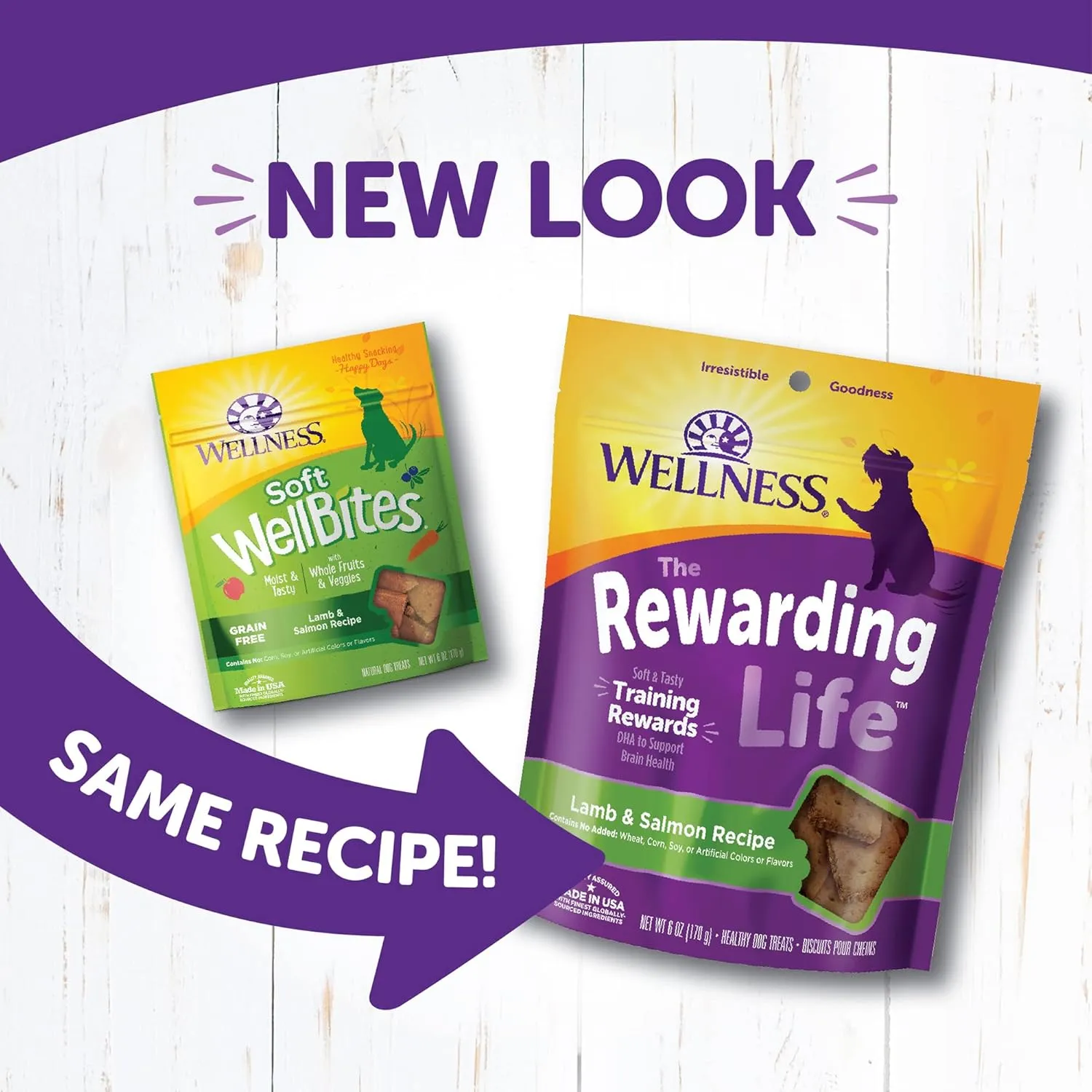 Wellness Rewarding Life Dog Treats, Natural, Training Treat, Grain Free, Soft Lamb & Salmon (6 Ounce bag)