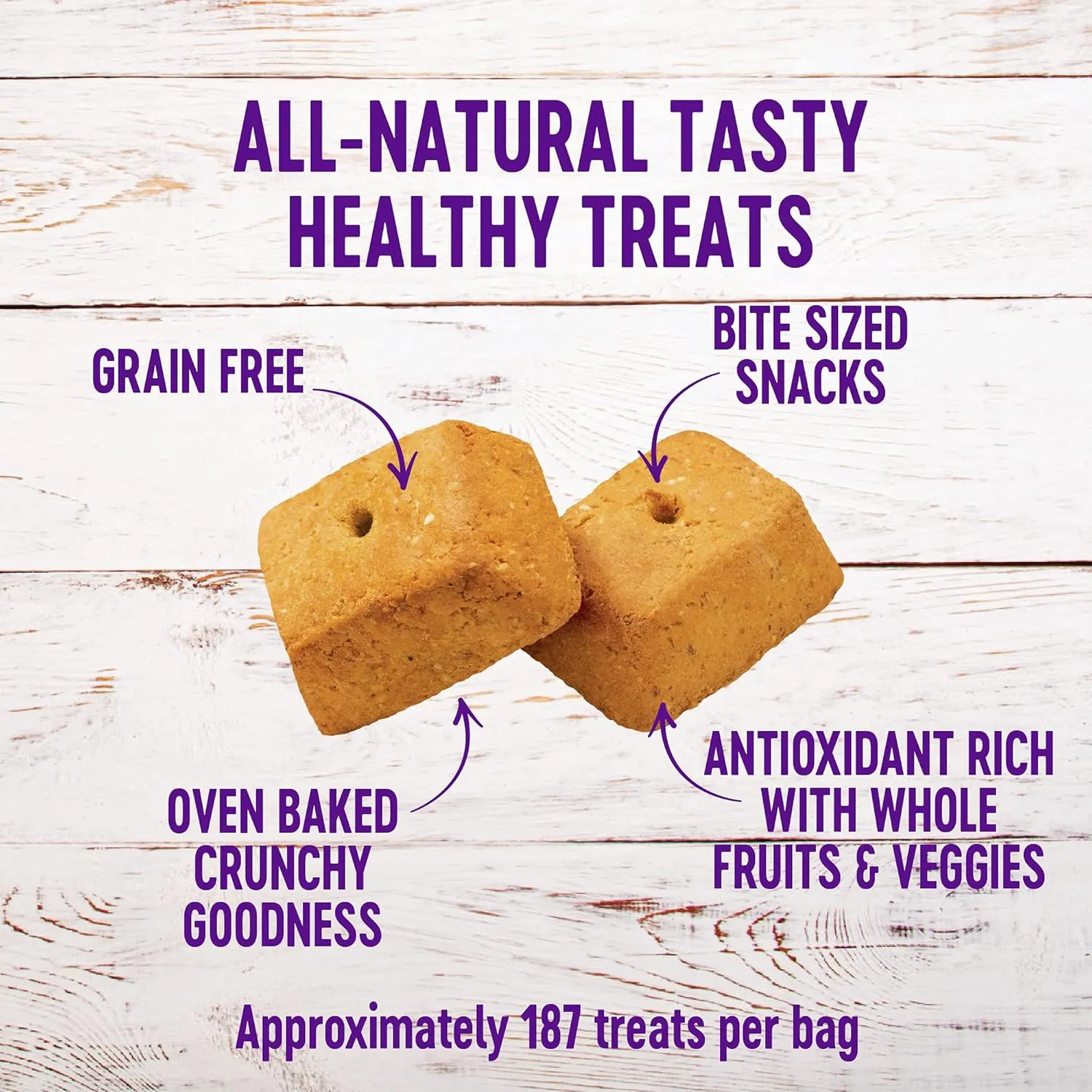 Wellness WellBars Dog Treats, Natural, Training Treat, Grain Free, Crunchy Yogurt, Apples & Banana (45 Ounce bag)
