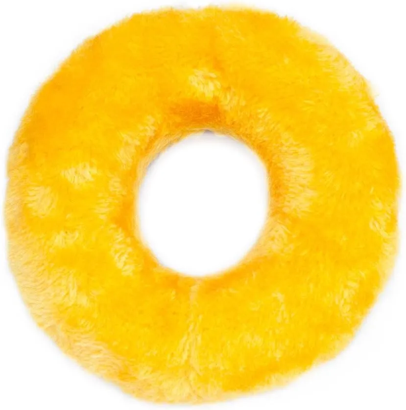 ZippyPaws Donutz - No Stuffing Dog Toys to Keep Them Busy, for Small and Medium Dogs, Squeaky Pet Toy for Boredom, Unstuffed Chew Toy, Soft Plush Puppy Products, Funny Food Toy - Pumpkin Spice Donut