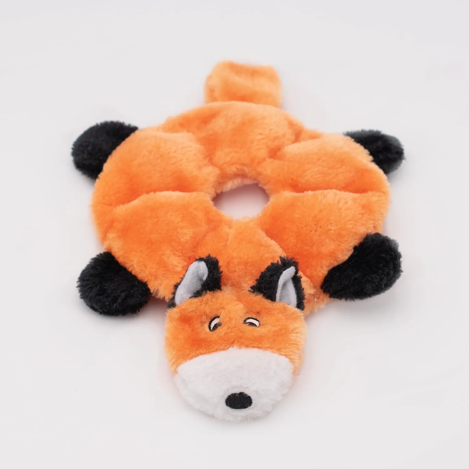 ZippyPaws Loopy - No Stuffing Dog Toys to Keep Them Busy, for Small, Medium, & Large Dogs, Squeaky Pet Toy for Boredom, Unstuffed Chew Toy, Soft Plush Puppy Products, Fox - 10"