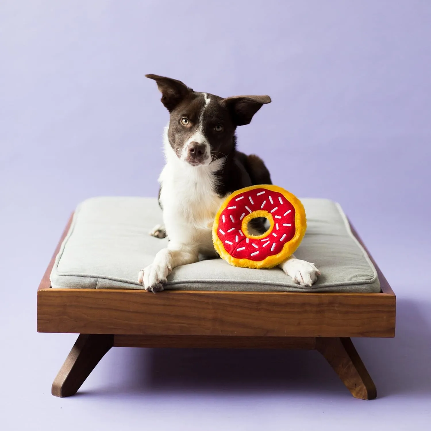 ZippyPaws - Original Donutz No Stuffing Squeaky Plush Dog Toy - Cherry