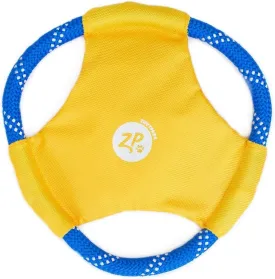 ZippyPaws - Rope Gliderz Durable Outdoor Dog Toy Flying Disc - Yellow