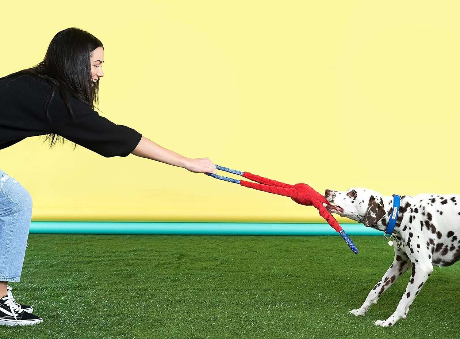 ZippyPaws - RopeTugz Blue Monkey Dog Toy - Durable Rope, Squeaky Chew Toy, Perfect for Tug of War, Suitable for Small, Medium, and Large Breeds - Machine Washable