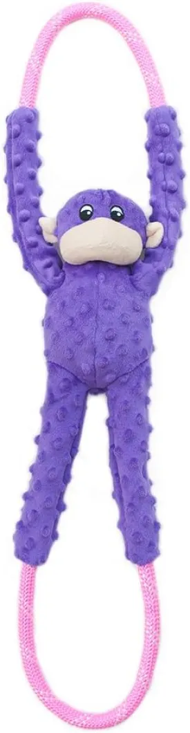 ZippyPaws - RopeTugz Purple Monkey Dog Toy - Durable Rope, Squeaky Chew Toy, Perfect for Tug of War, Suitable for Small, Medium, and Large Breeds - Machine Washable