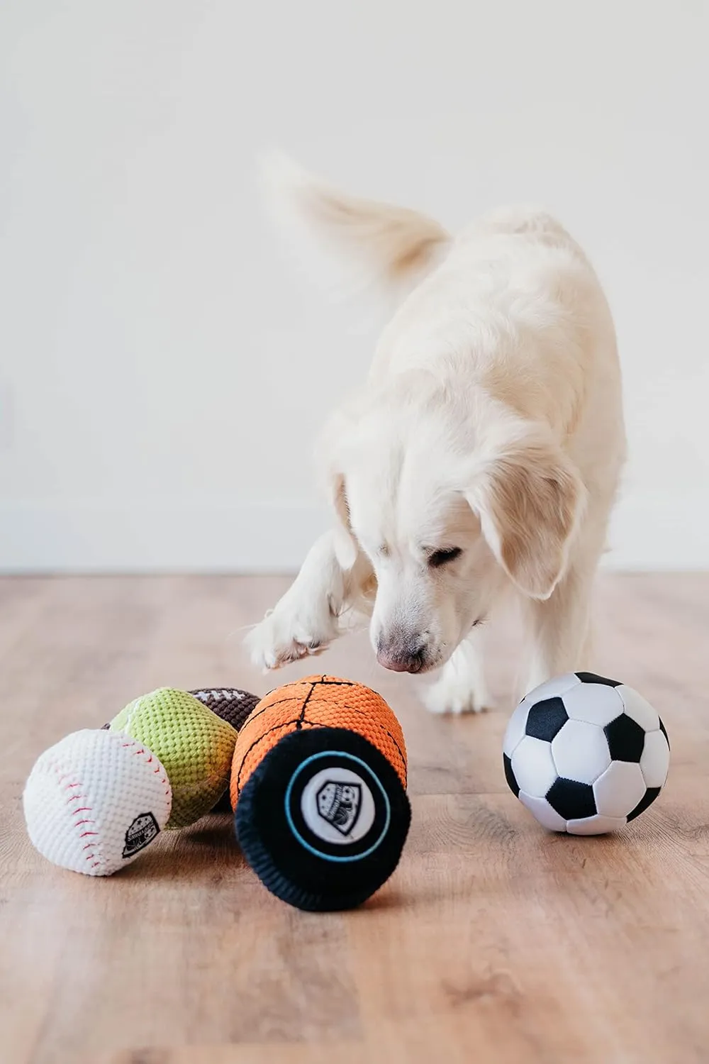 ZippyPaws SportsBallz - Plush Basketball Dog Toy, Soft Squeaky Balls for Dogs, Indoor & Outdoor Puppy Fetch Toys for Small, Medium, & Large Dogs, Stuffed Plushie Play Toy Balls for Puppies
