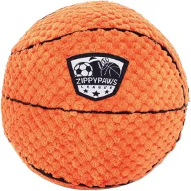 ZippyPaws SportsBallz - Plush Basketball Dog Toy, Soft Squeaky Balls for Dogs, Indoor & Outdoor Puppy Fetch Toys for Small, Medium, & Large Dogs, Stuffed Plushie Play Toy Balls for Puppies